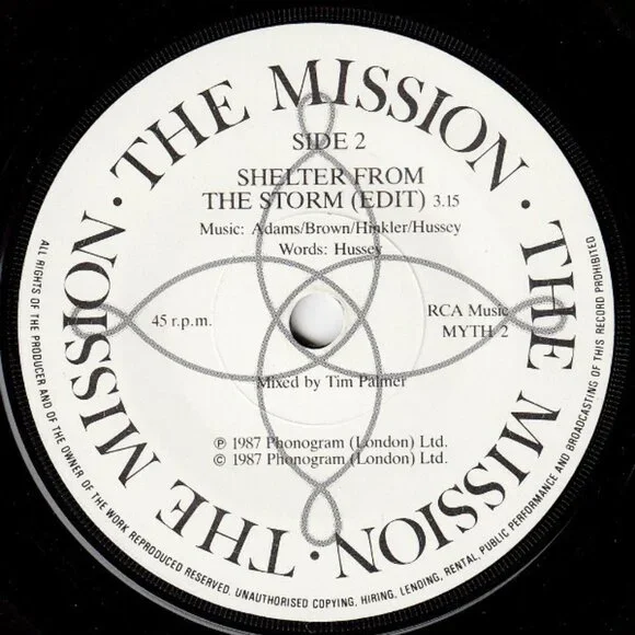 THE MISSION IV Wasteland 7" Vinyl UK 1987 Mercury MYTH 2 Sisters Of Mercy GOTH